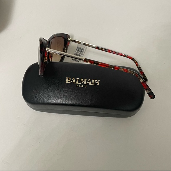 Balmain 56mm Modified Cat Eye Sunglasses In Red & Brown Red- Comes W/ Case NWT - Picture 12 of 15